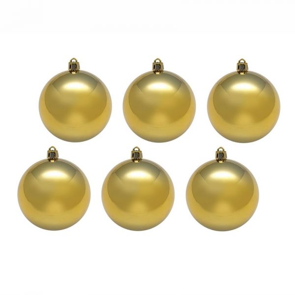 Набор шаров 8 см (6 штук) золотой