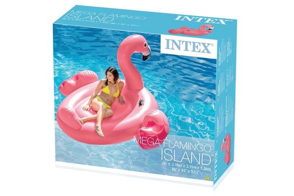 плотик надувной от 3-х лет, Intex "Большой фламинго"
