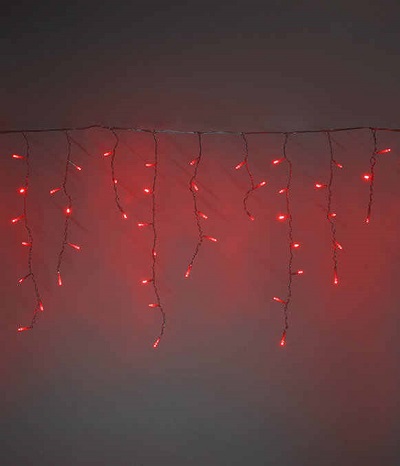 Гирлянда Айсикл-лайт (бахрома) 3,5м, 220В, шнур прозр. 140 красных LED диодов.